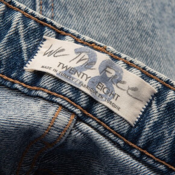 Free People "My Own Lane" Jeans Straight Leg Acid Washed High Waist Blue Size 28 - Picture 3 of 7